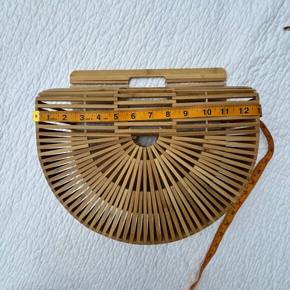 Arc Bag – Boho Wooden Handbag | Half Moon Clutch Purse - Picture 7 of 10